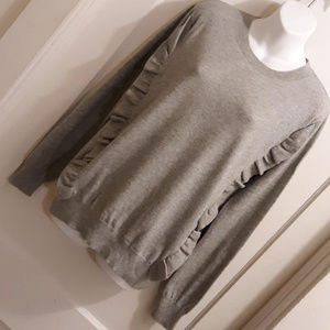 Grey Ruffled Sweater by Simply Styled - XL